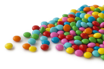 Obraz premium Colorful round candy on white