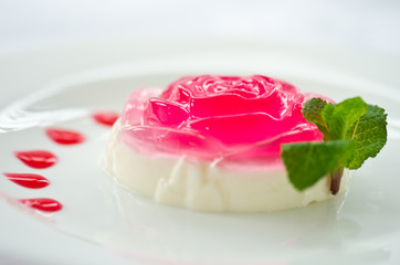 Milk jelly in a rose