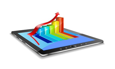 Tablet pc and charts.
