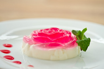 Milk jelly in a rose