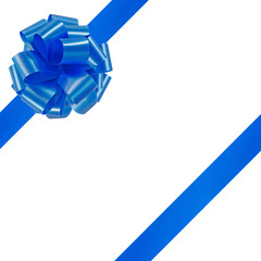 blue bow on a white background