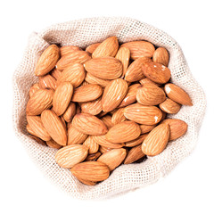 Nuts on the white background