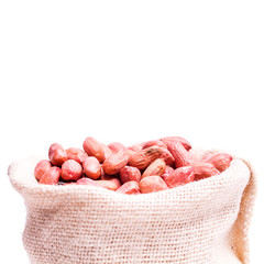 Nuts on the white background