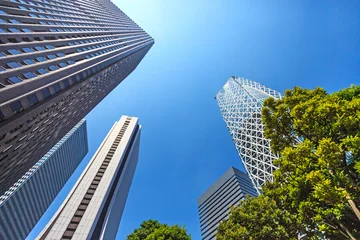 Zelfklevend Fotobehang Skyscrapers in Shinjuku district. Tokyo, Japan. © stevanzz