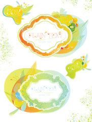 style soft warm spray paint design elements