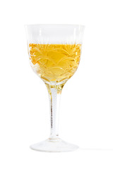 crystal glass with champagne