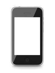 Modern cell phone isolated on white