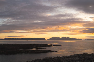 Sunset, Inner Hebrides, Eig, Rum,