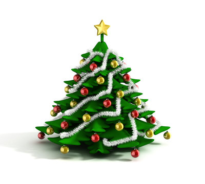 christmas tree 3d illustration