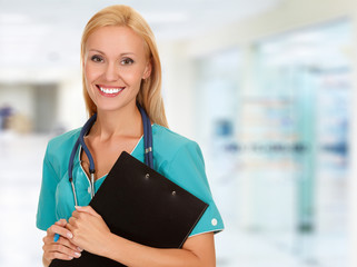 Medical doctor woman in the hospital