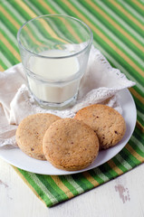 Nut cookies and milk