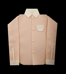 Isolated paper made pink shirt