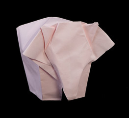 Pink elephants black isolated