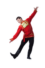 Dancer in russian costume isolated