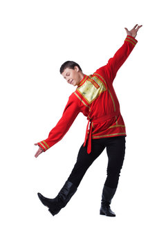 Dancer in russian costume isolated