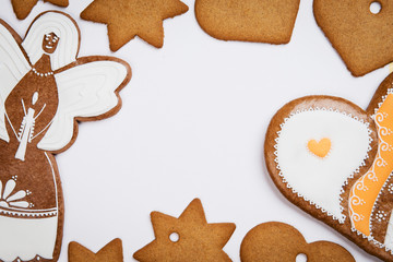gingerbread cookies frame with space for text