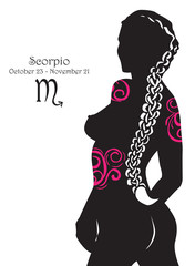 Stylized zodiac sign Scorpio