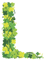 Obraz premium Four Leaf Clover Leaf Border Illustration