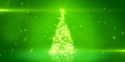 green light christmas tree
