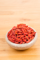 dried wolfberry fruit in bowl on the table