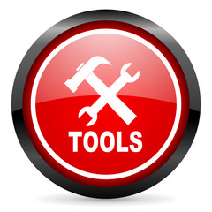 Fototapeta premium tools round red glossy icon on white background