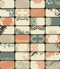 Vector 32 Business Cards in Retro Style