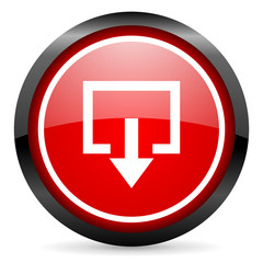 exit round red glossy icon on white background