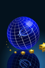 Erde Gitternetz Euro Zukunft