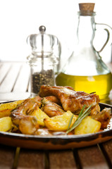 Pork ribs with baked potatoes