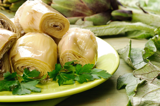 Cuori di carciofo - Artichoke hearts, close-up