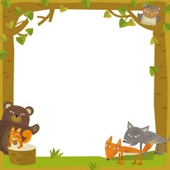 The nature frame - wood - illustration for the children