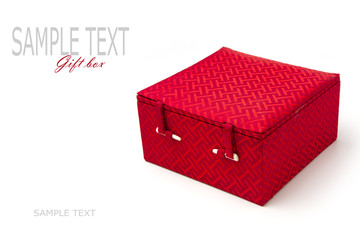 Red gift box on white background