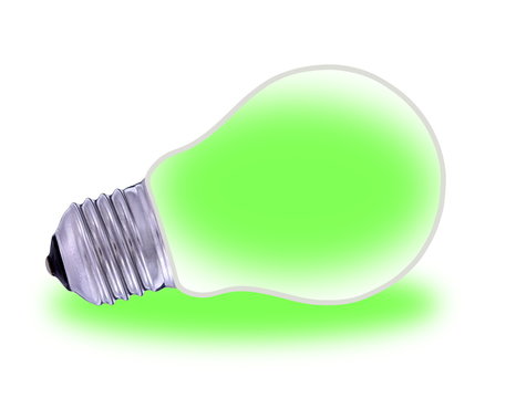 Traditional  light bulb and renewable energy