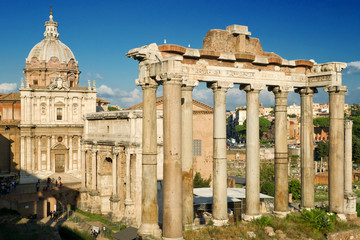 The columns of the Temple of Saturn, Rome