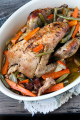 Pot-roasted pheasant