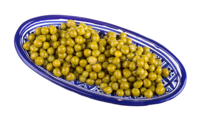 green peas, in a bowl, isolated, white background
