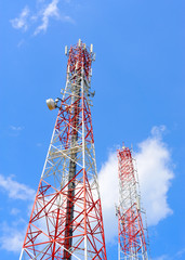 Antenna against blue sky