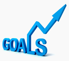 Blue Goals Word Shows Objectives Hope And Future