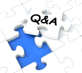 Fototapeta premium Q&A Puzzle Shows Frequently Asked Questions.