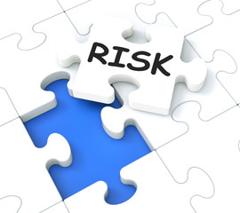 Fototapeta premium Risk Puzzle Showing Monetary Crisis