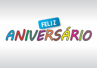Fototapeta premium Feliz Aniversário Com Letras Coloridas