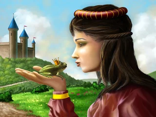 Peel and stick wall murals Castle Frog prince