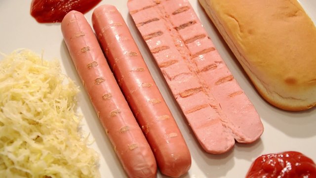 wurstel, sauerkraut and sauces
