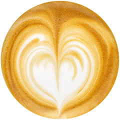 Latte Art, coffee in white background