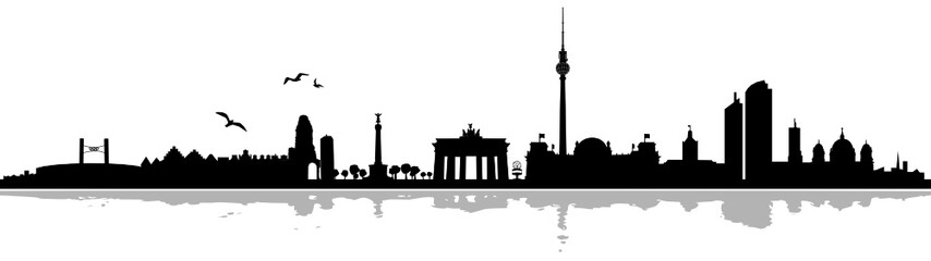 Naklejka premium Skyline Berlin Schatten