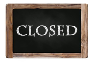 Obraz premium closed word on blackboard