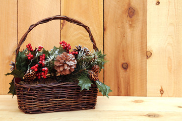 Fototapeta na wymiar Christmas basket