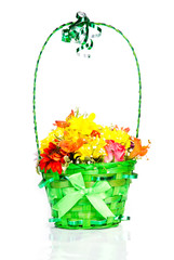Fototapeta na wymiar Flowers basket isolated