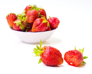 Fresh strawberries isolated