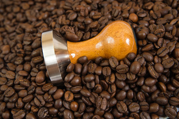 Coffee and tamper background